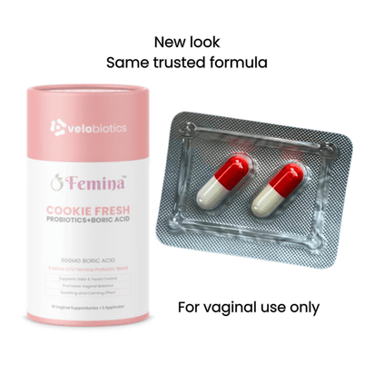 Femina Intimate Reset Kit (Starter Pack) – pH Self - Test + Boric Acid + Probiotic Capsules - Velobiotics