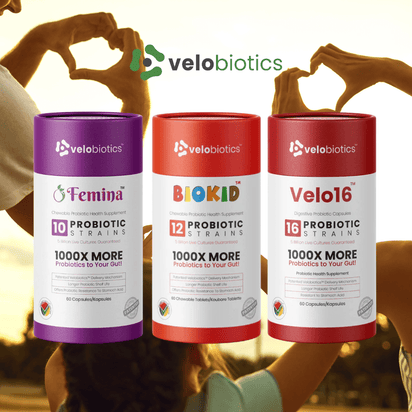 Family Gut Health Complete Bundle - Velo16, Femina and BioKid Chewable - Velobiotics